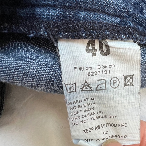 Chipie Denim Skirt Straight High Slit Size 40 US 10 Fly Front Yoke Pockets Midi - Picture 8 of 9